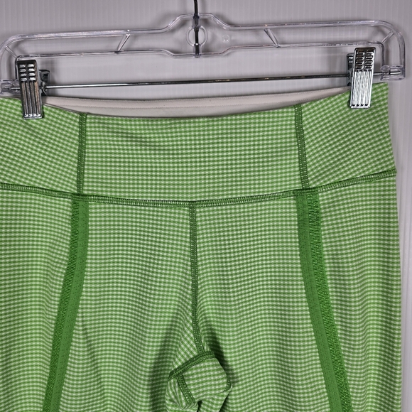 NWOT Lululemon Women's Coast To Class Pant Leggings Green Gingham Frond Size 6 - Picture 4 of 14